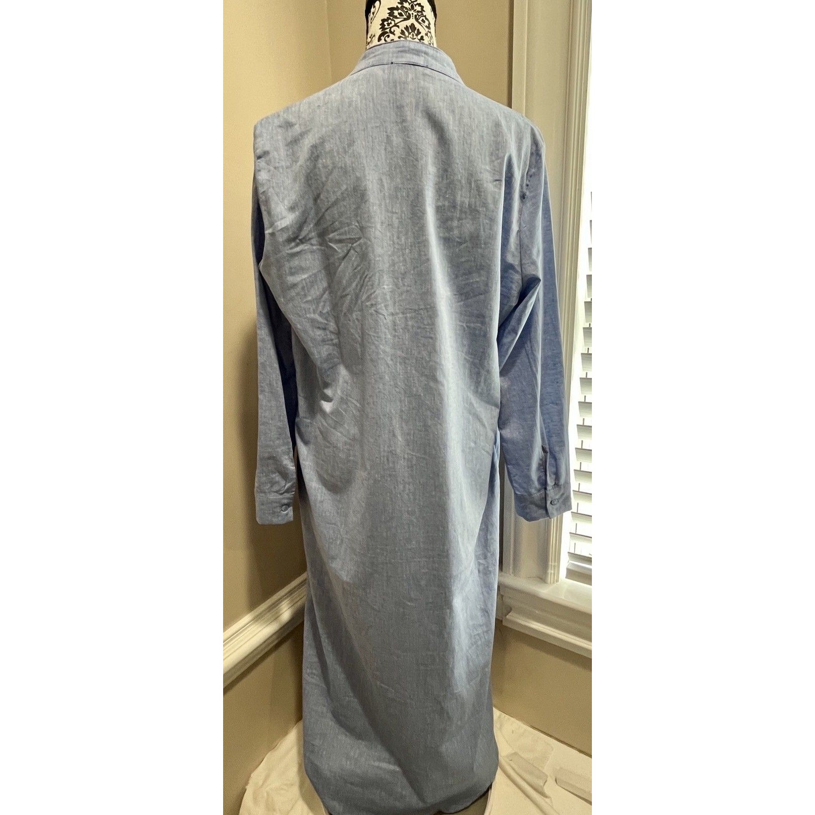 Tuckernuck Pale Blue Button-Front Maxi Shirt Dress — image 8 of 8